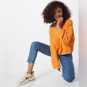 Free People Bardot Sweater in orange